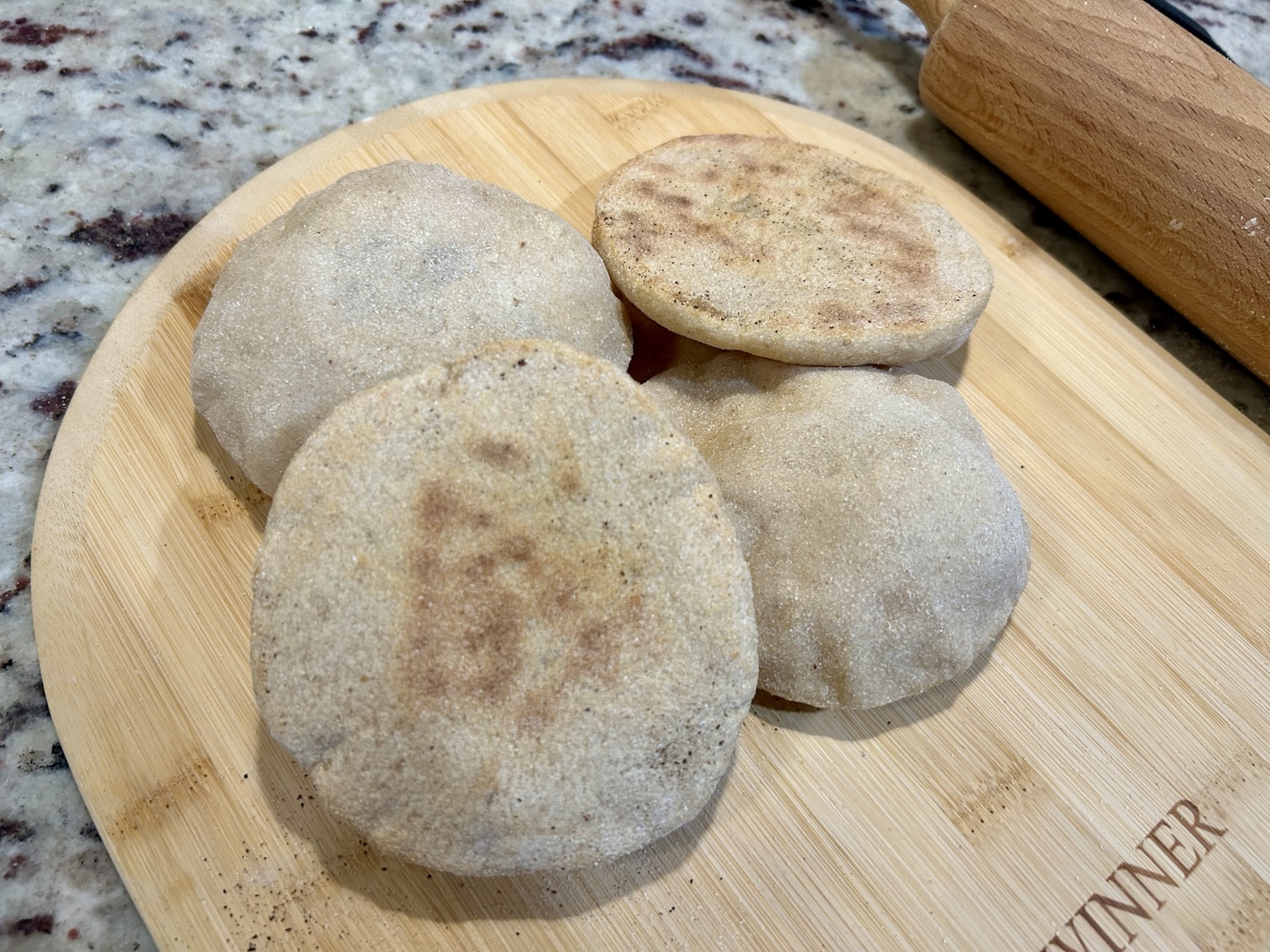 Pita breads made from universal discard dough