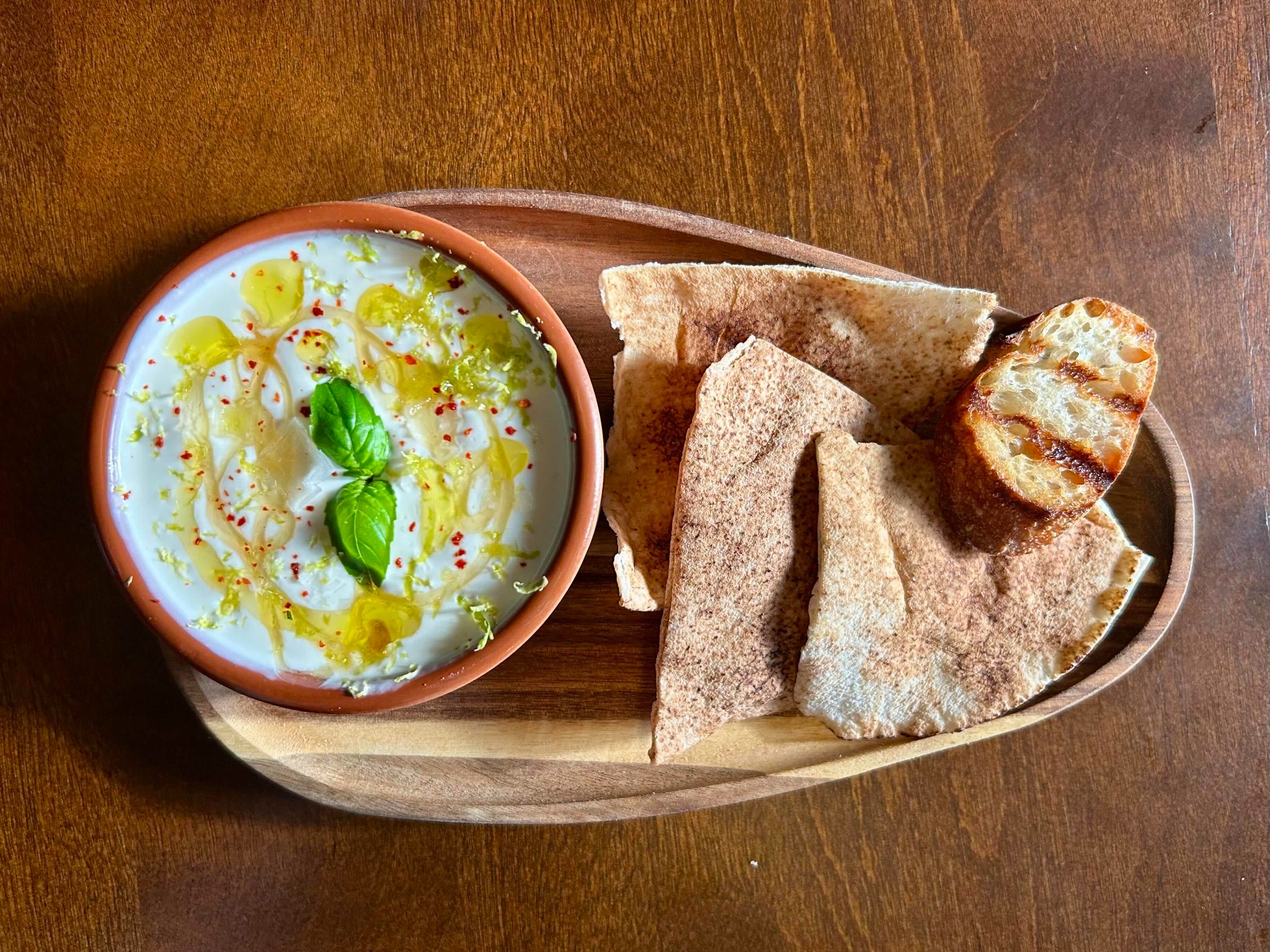 Close-up of whipped ricotta